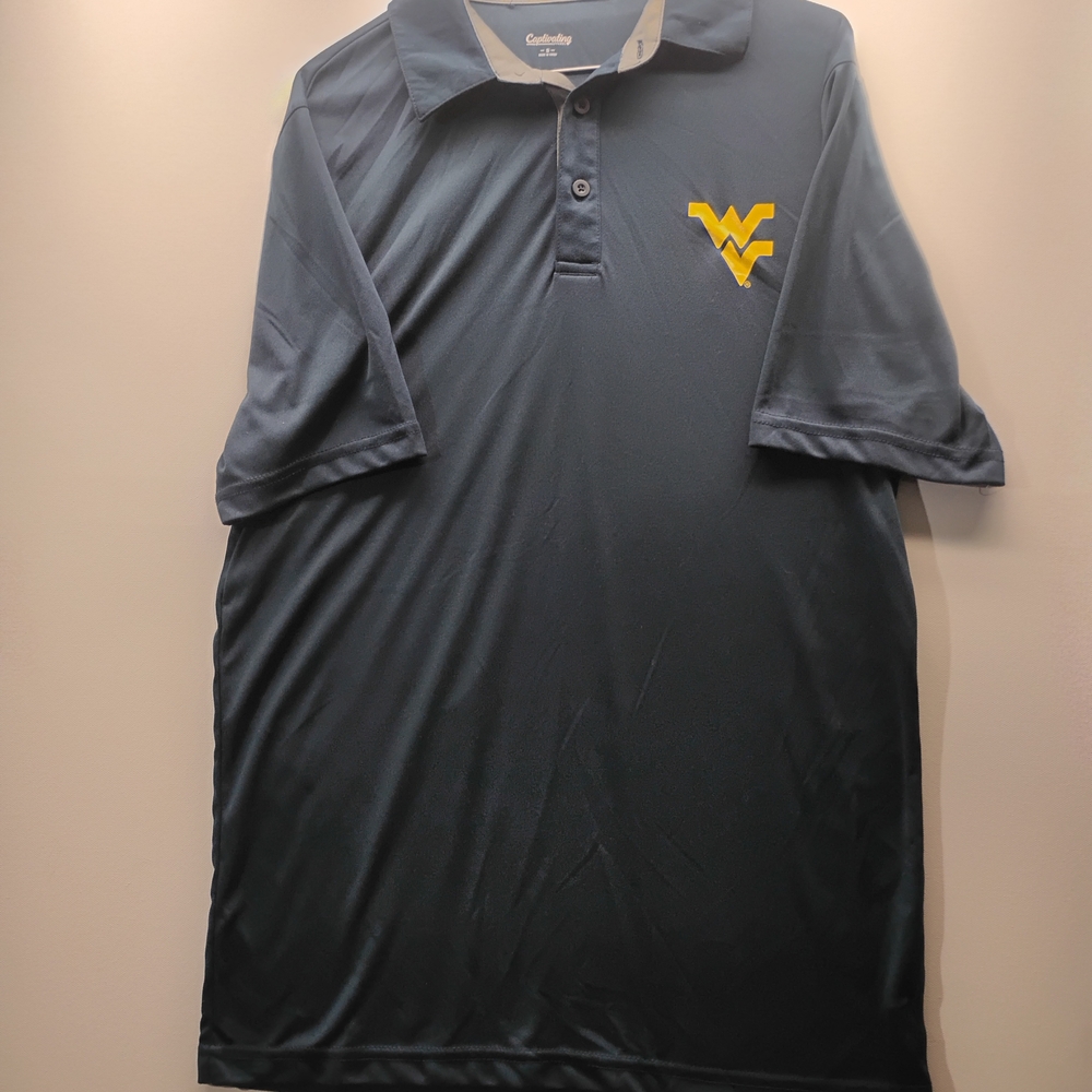 Captivating Apparel Men's Navy Polo Shirt with Gold Logo